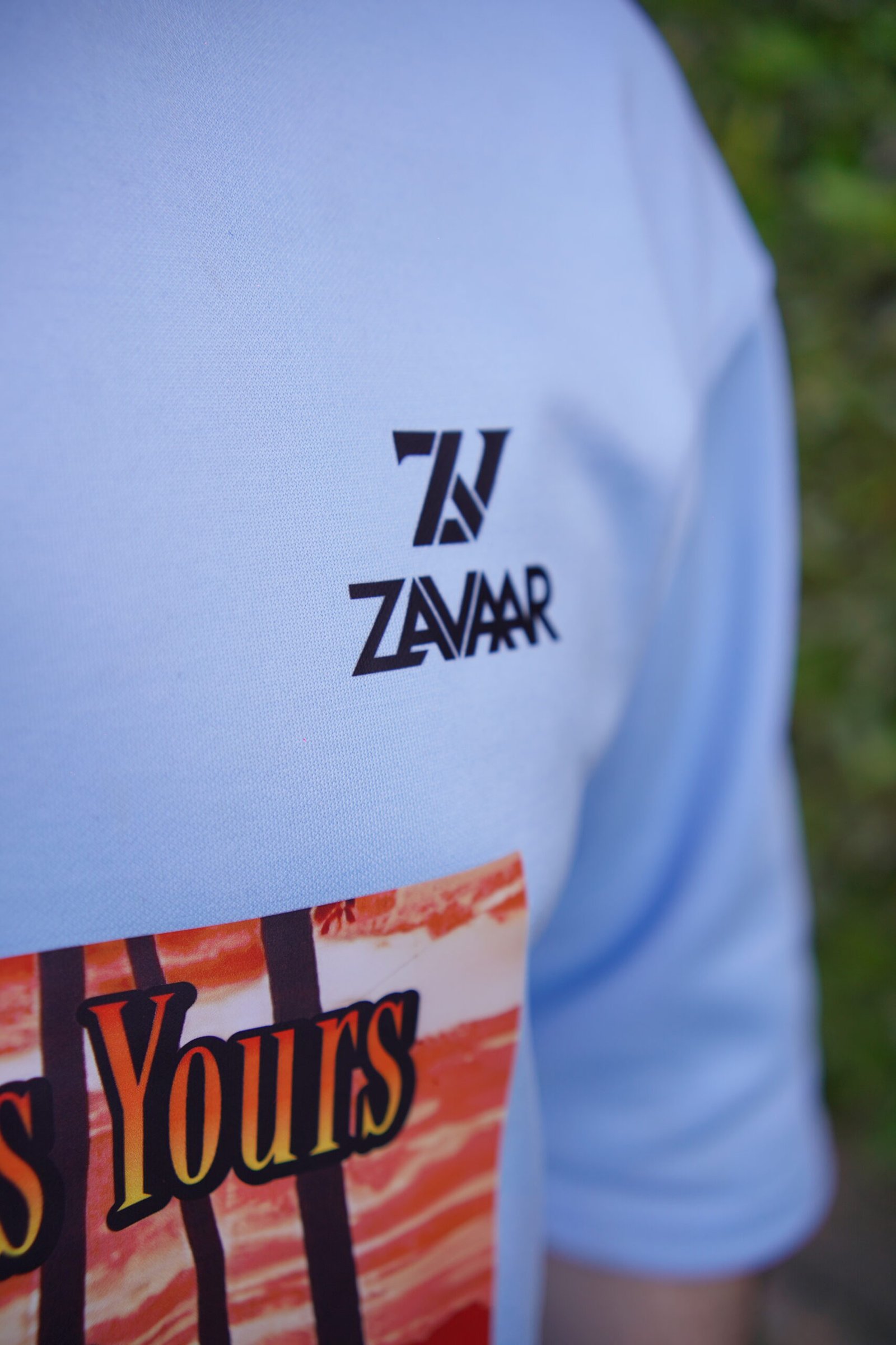 Drop Shoulders T-Shirt (Sky Blue PF) Plain - Image 3