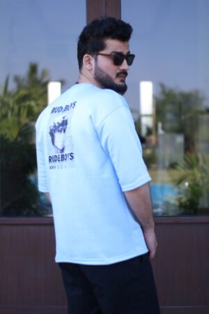Drop Shoulders T-Shirt (Sky Blue PF) Rude Boys