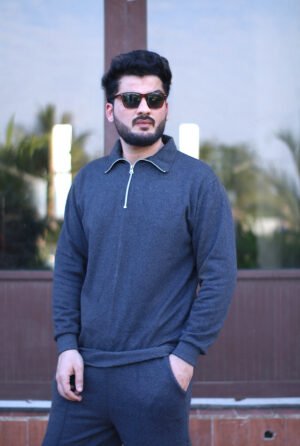 Track Suites (Half Zipper Plain) Gray Charcol
