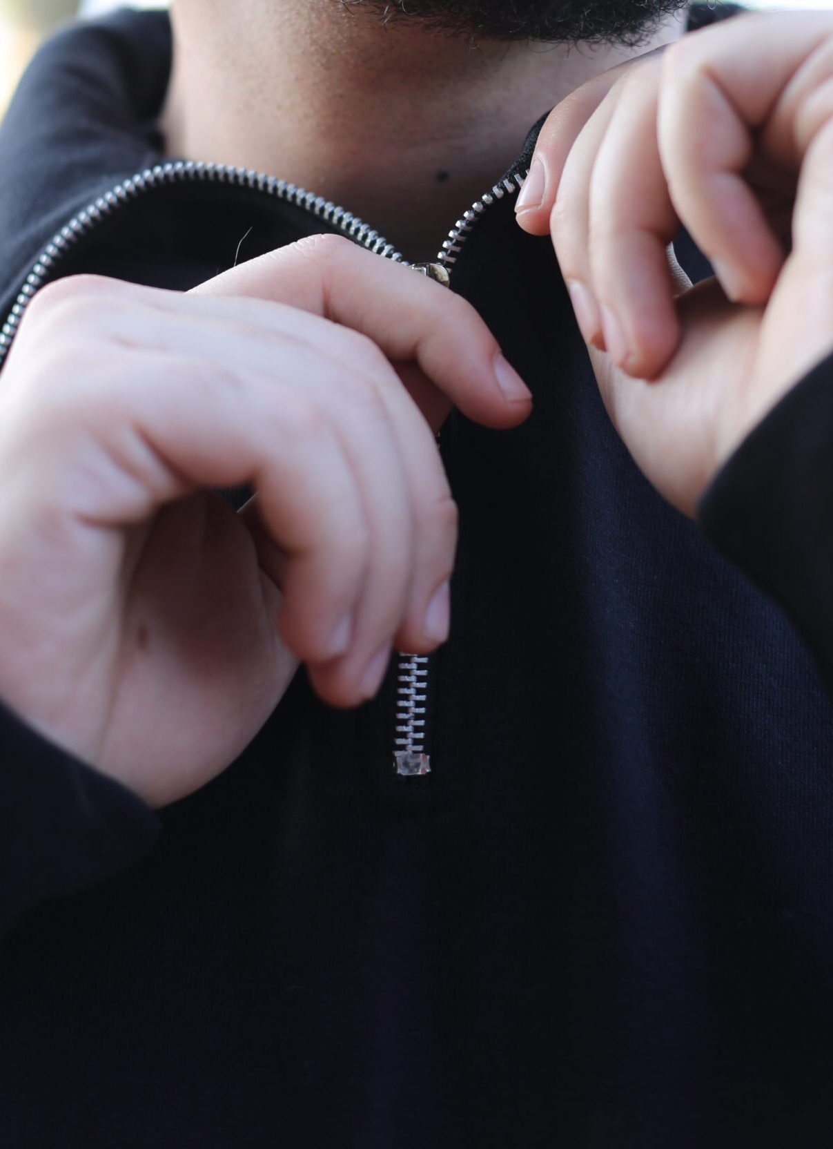 Track Suites (Half Zipper Plain) Black - Image 4